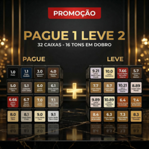 Imagem promocional do Kit Colorizze em Dobro Coloração Creme Permanente (64 unidades): 32 caixas em dois grupos, fundo preto com iluminação dourada, e cada tonalidade de produto rotulada com seu número e nome em português.